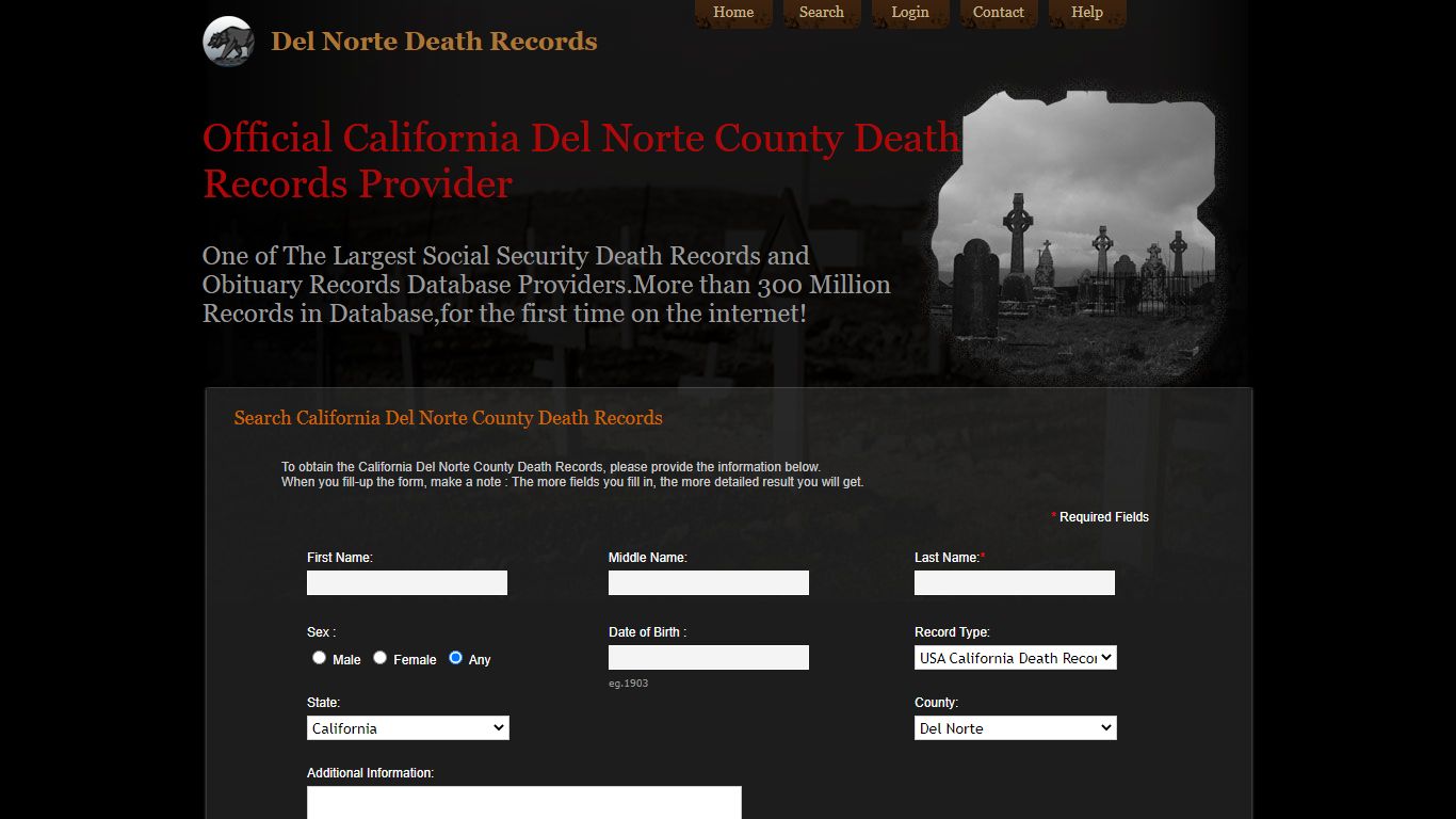 Del Norte County Public Records. Death Records. California ...