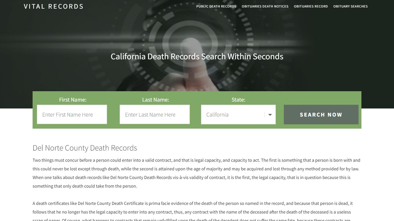 Del Norte County Death Records |Enter Name and Search|14 ...